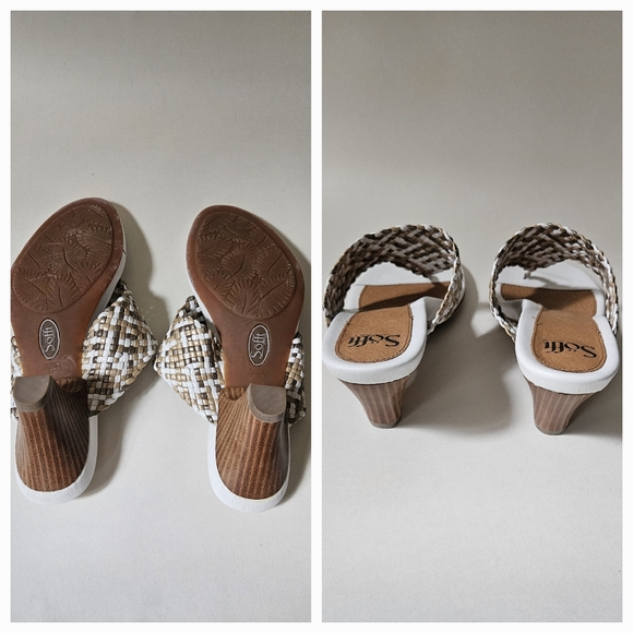 Brand new in box, Sofft Maben shoes size 9 in white/multi. Weave thong heel sand - Picture 10 of 12